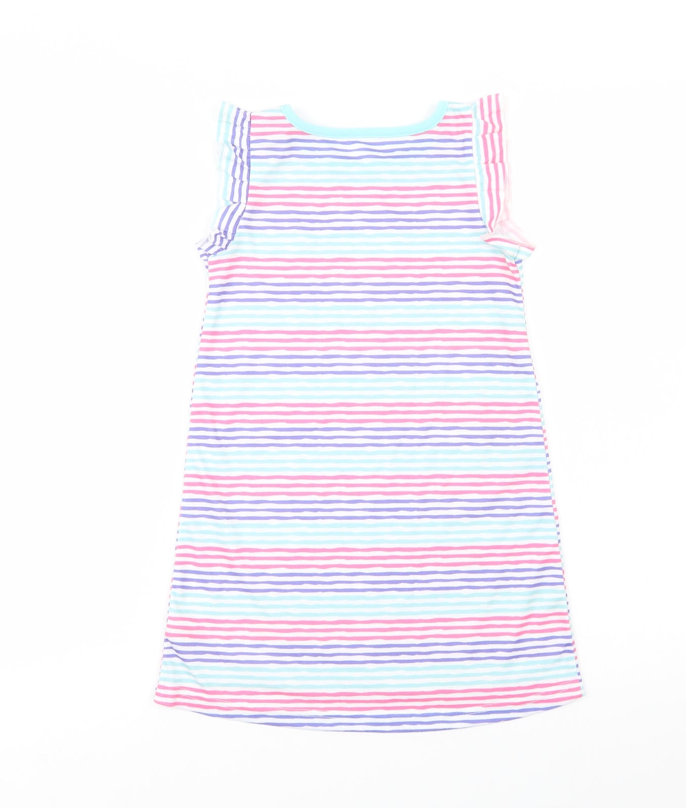 Dunnes Stores Girls Multicoloured Striped Polyester A-Line  Size 5-6 Years  Crew Neck Pullover