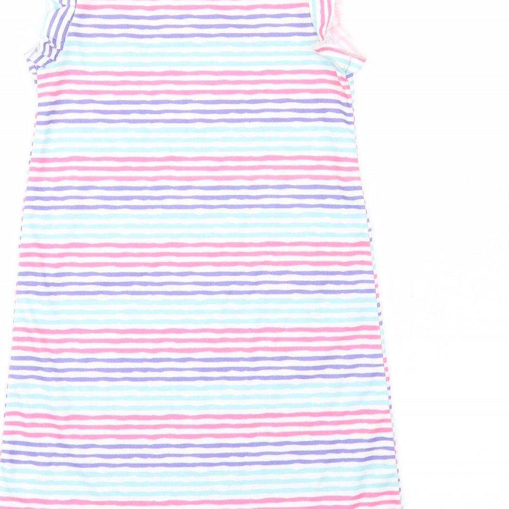Dunnes Stores Girls Multicoloured Striped Polyester A-Line  Size 5-6 Years  Crew Neck Pullover