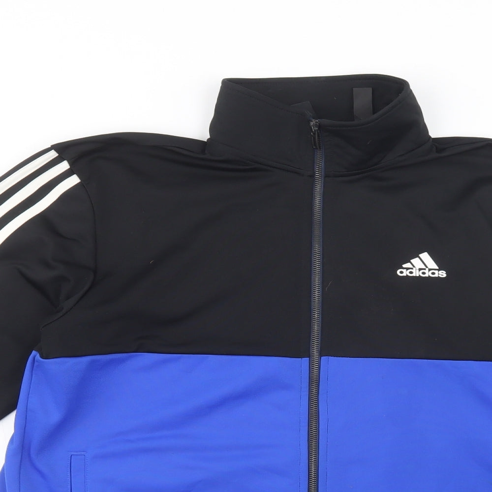 adidas Mens Blue  Polyester Full Zip Sweatshirt Size M