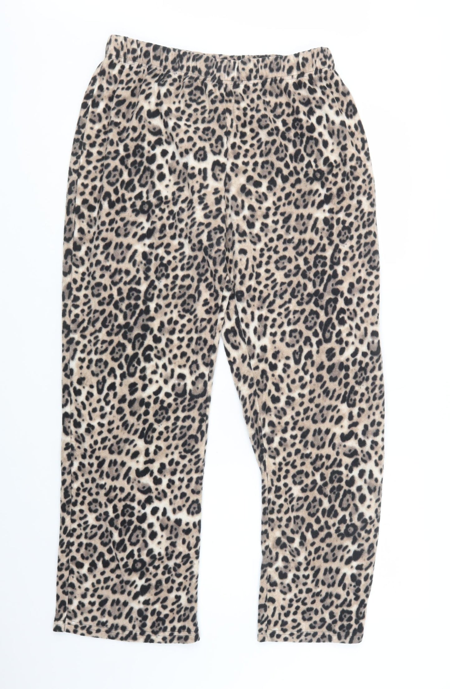 Primark Womens Beige Animal Print Polyester  Lounge Pants Size L