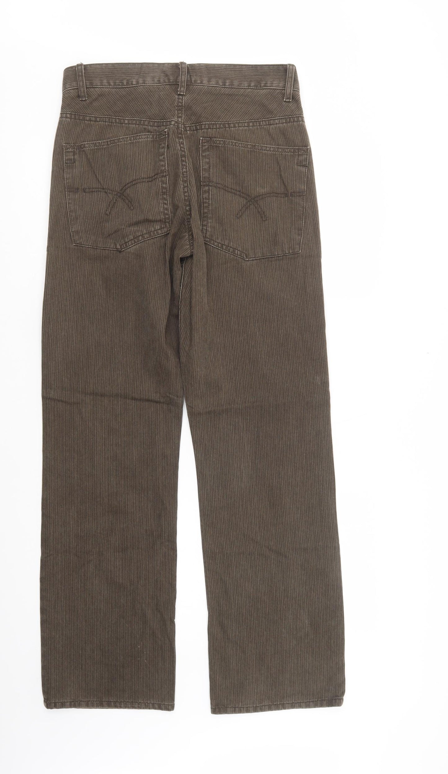NEXT Mens Brown  Cotton Trousers  Size 30 L32 in Regular Button