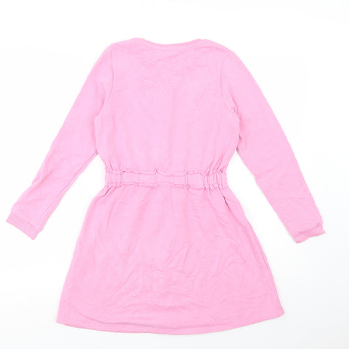 George Girls Pink  Cotton Fit & Flare  Size 11-12 Years  Crew Neck Drawstring - Lovely