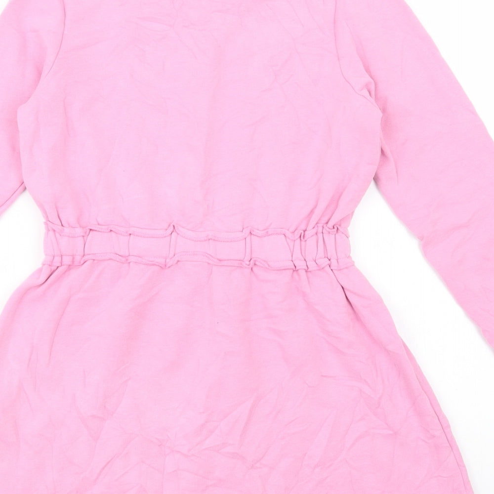 George Girls Pink  Cotton Fit & Flare  Size 11-12 Years  Crew Neck Drawstring - Lovely