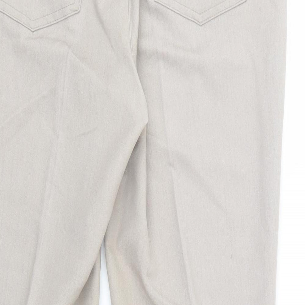Marks and Spencer Womens Beige  Viscose Dress Pants Trousers Size 10 L27 in Regular Button