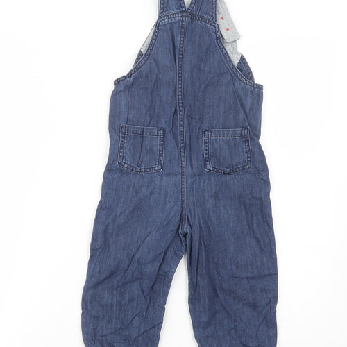 Marks and Spencer Baby Blue  Cotton Dungaree Outfit/Set Size 18-24 Months  Snap - Cute Animals