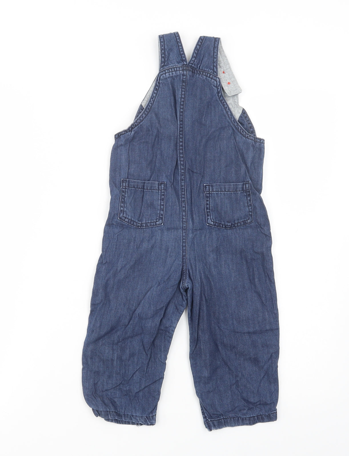 Marks and Spencer Baby Blue  Cotton Dungaree Outfit/Set Size 18-24 Months  Snap - Cute Animals