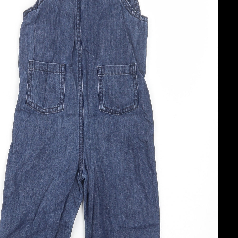Marks and Spencer Baby Blue  Cotton Dungaree Outfit/Set Size 18-24 Months  Snap - Cute Animals