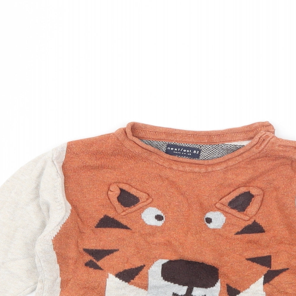 NEXT Baby Beige  Cotton Pullover Jumper Size 12-18 Months  Pullover - Tiger