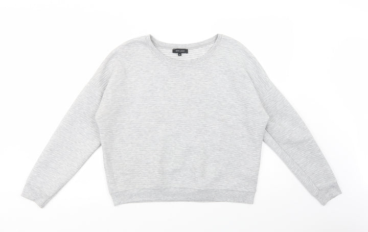 New Look Womens Grey Striped Polyacrylate Fibre Pullover Sweatshirt Size 14 Pullover