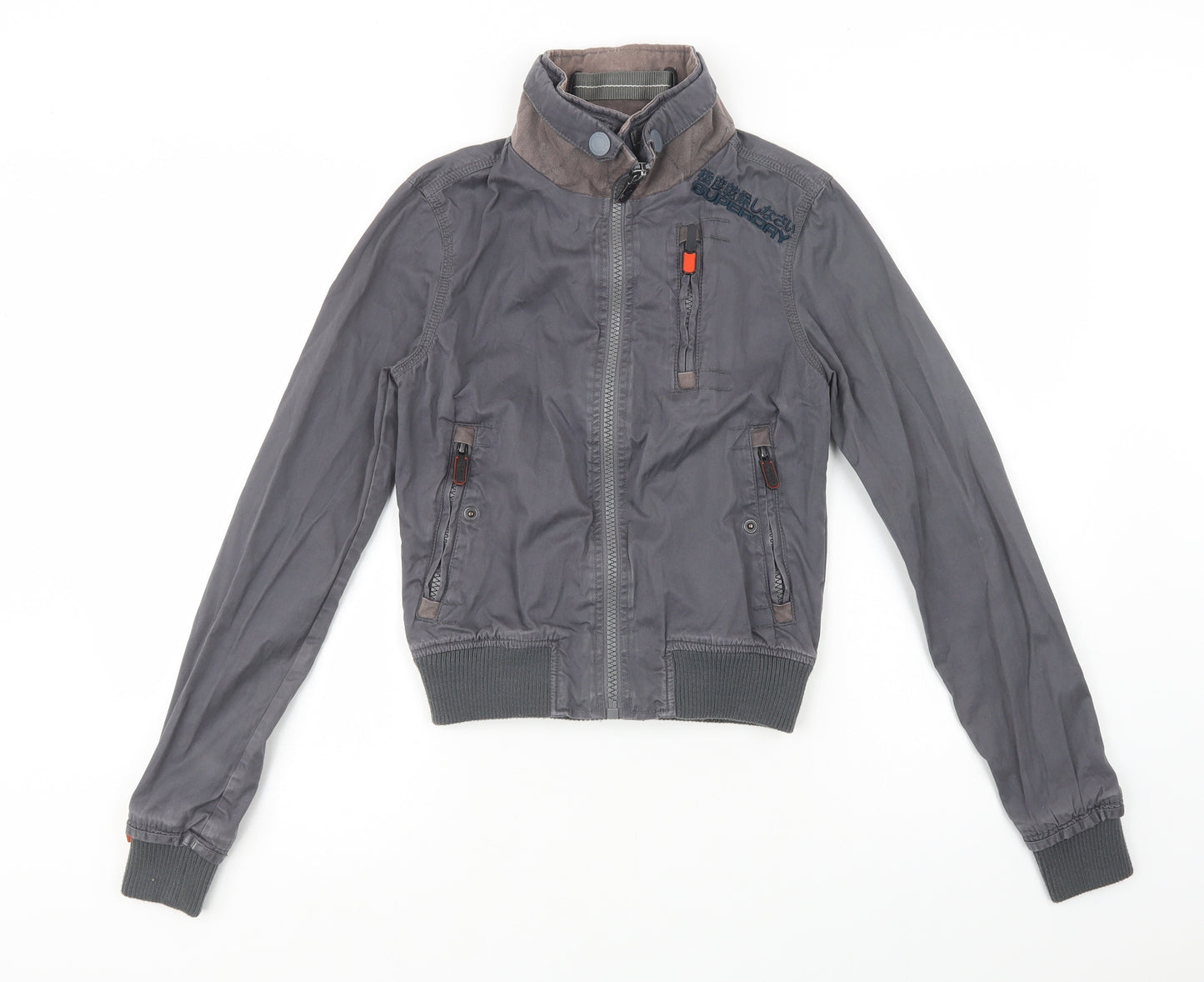 Superdry Womens Grey   Bomber Jacket Jacket Size XS  Zip