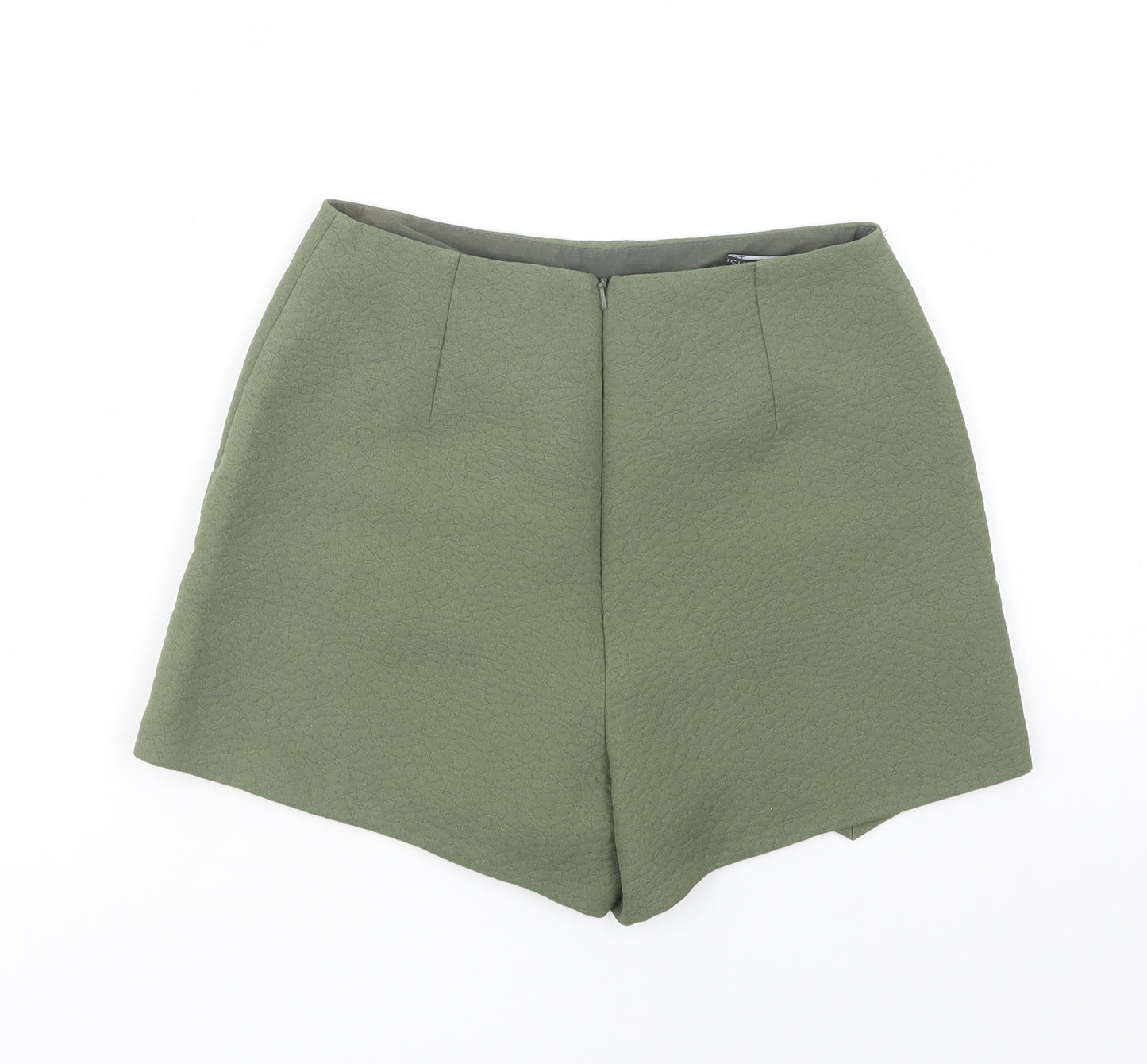 Topshop Womens Green  Polyester Mini Skort Size 8   Zip