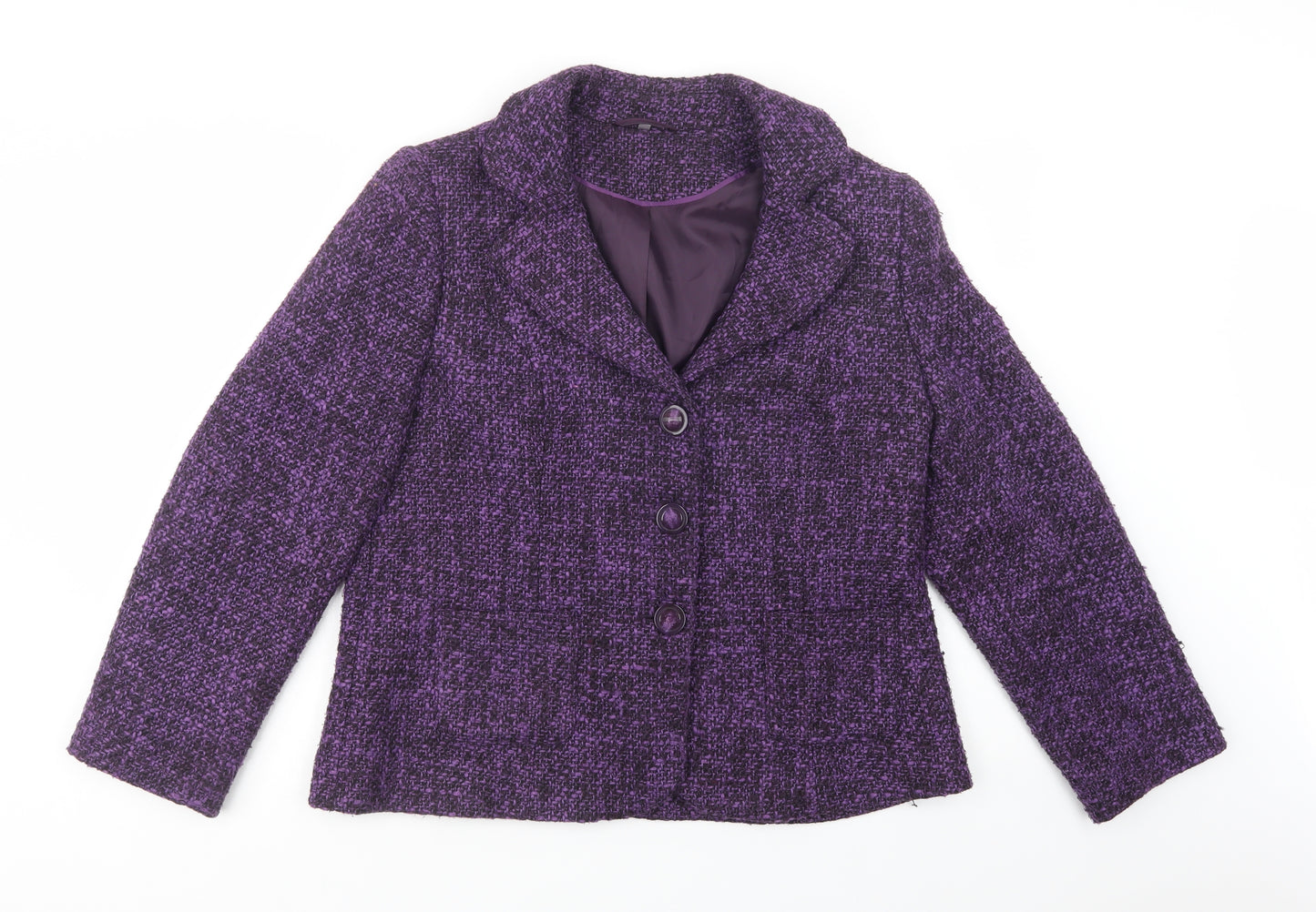 EWM Womens Purple   Jacket Blazer Size 16  Button