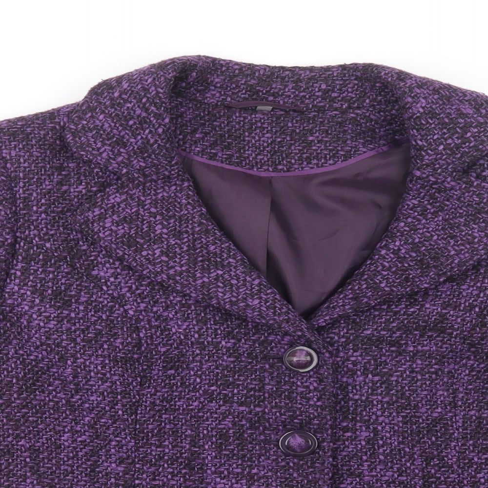 EWM Womens Purple   Jacket Blazer Size 16  Button
