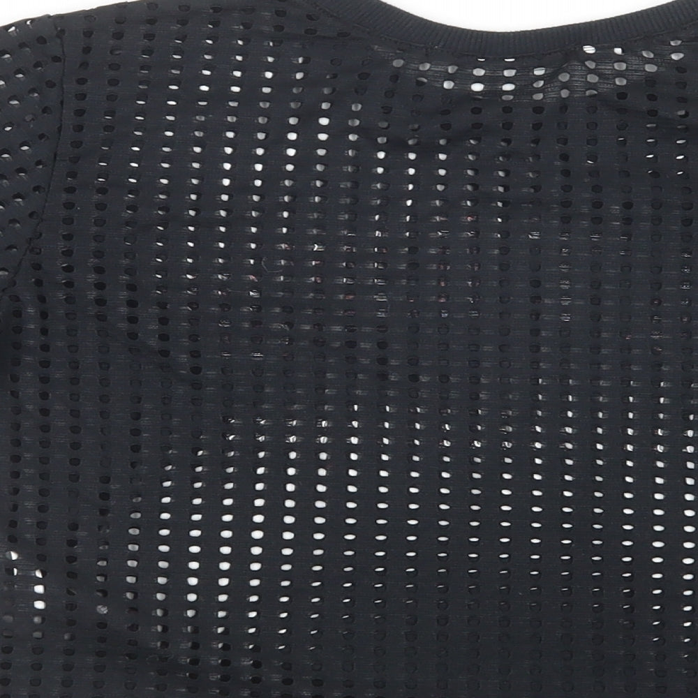 H&M Girls Black  Polyester Cropped T-Shirt Size 11-12 Years Crew Neck Pullover - Cities Are Calling