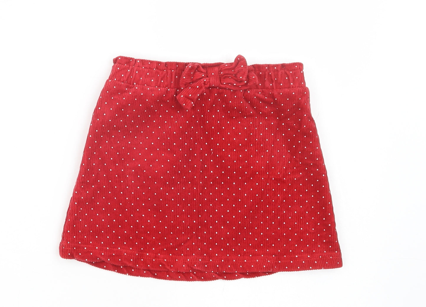 Dunnes Stores Baby Red Polka Dot Cotton A-Line Skirt Size 18-24 Months  Pull On