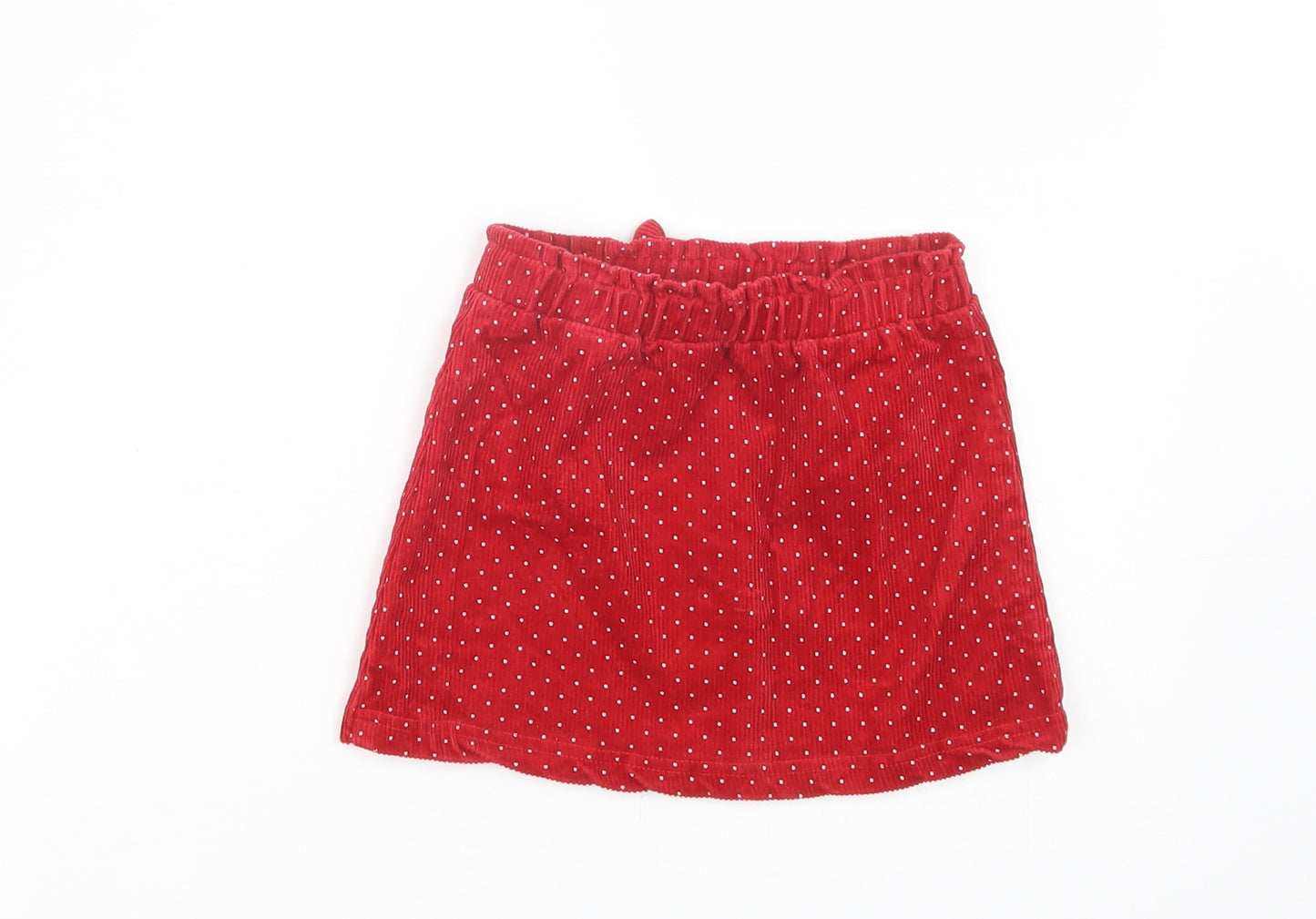 Dunnes Stores Baby Red Polka Dot Cotton A-Line Skirt Size 18-24 Months  Pull On