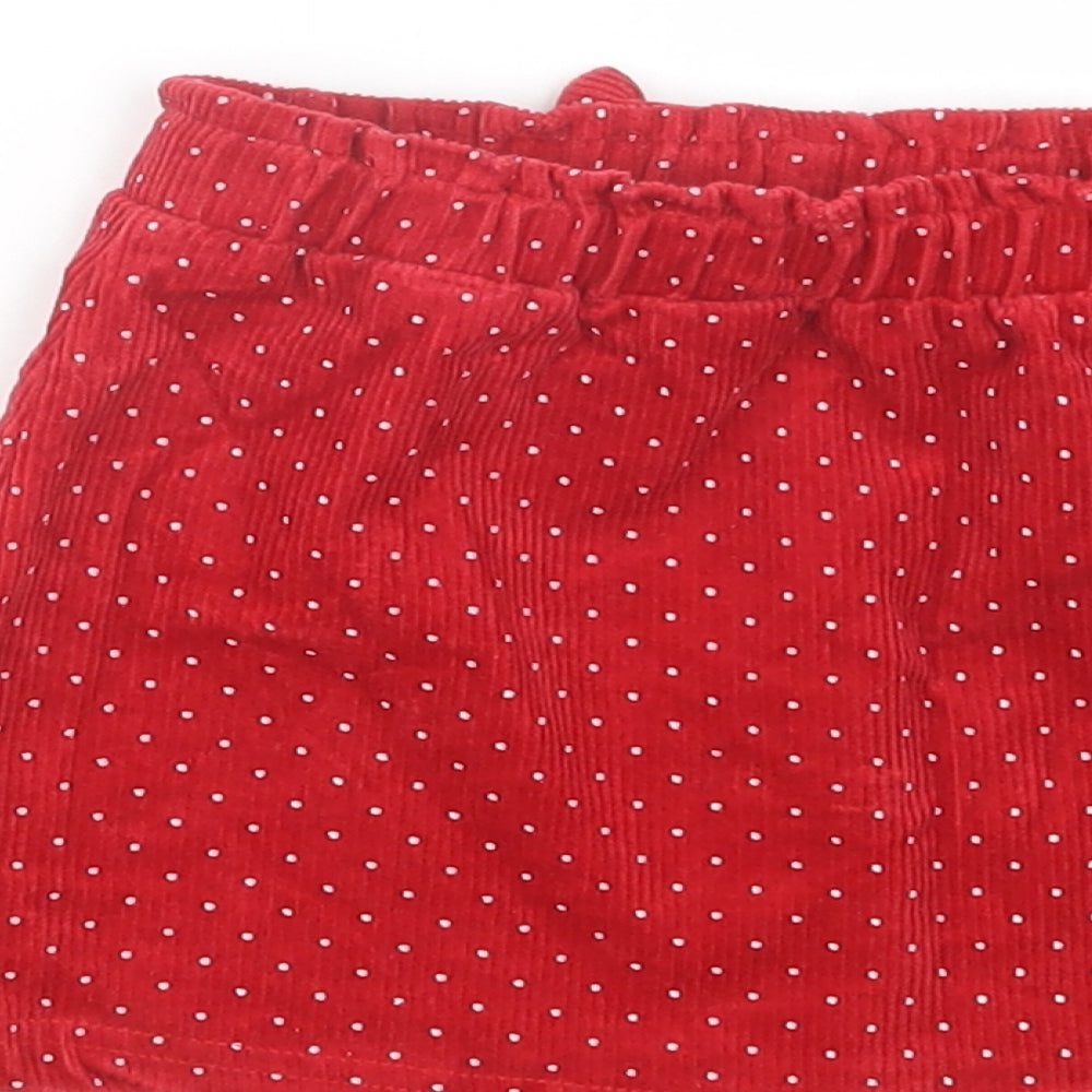 Dunnes Stores Baby Red Polka Dot Cotton A-Line Skirt Size 18-24 Months  Pull On