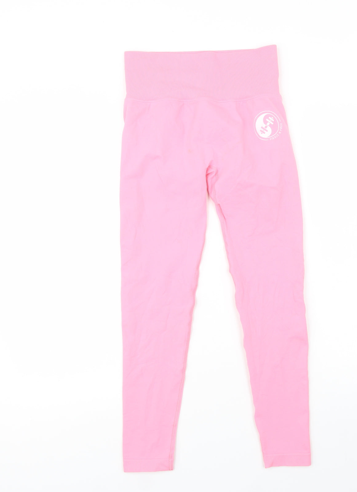Fierce & Free Womens Pink  Polyester Compression Leggings Size L L26 in Regular