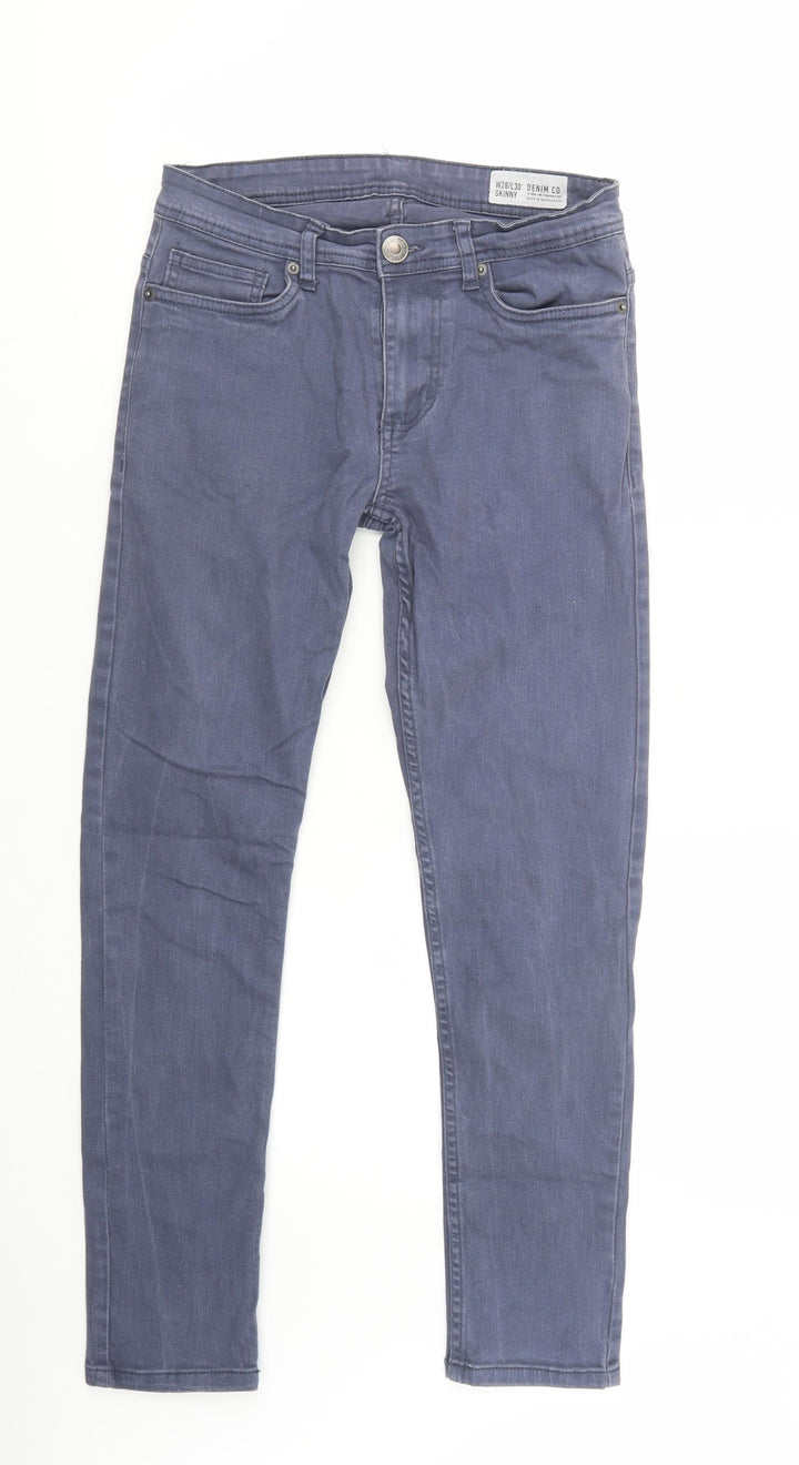 Primark Womens Blue Cotton Skinny Jeans Size 28 L30 in Regular Button