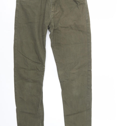 Primark Womens Green  Cotton Skinny Jeans Size 28 L30 in Regular Button