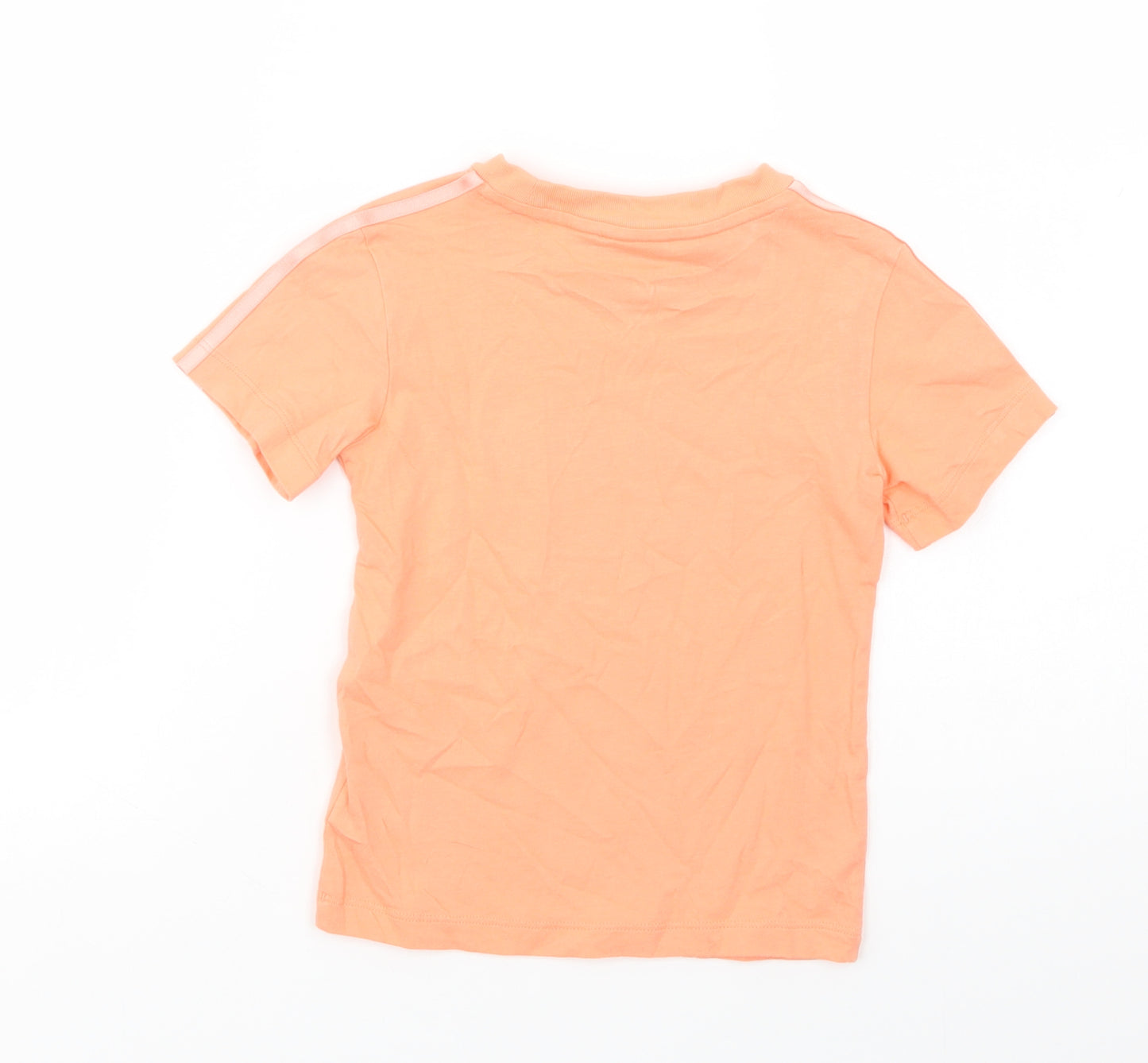 adidas Girls Orange  Cotton Basic T-Shirt Size 2-3 Years Crew Neck Pullover