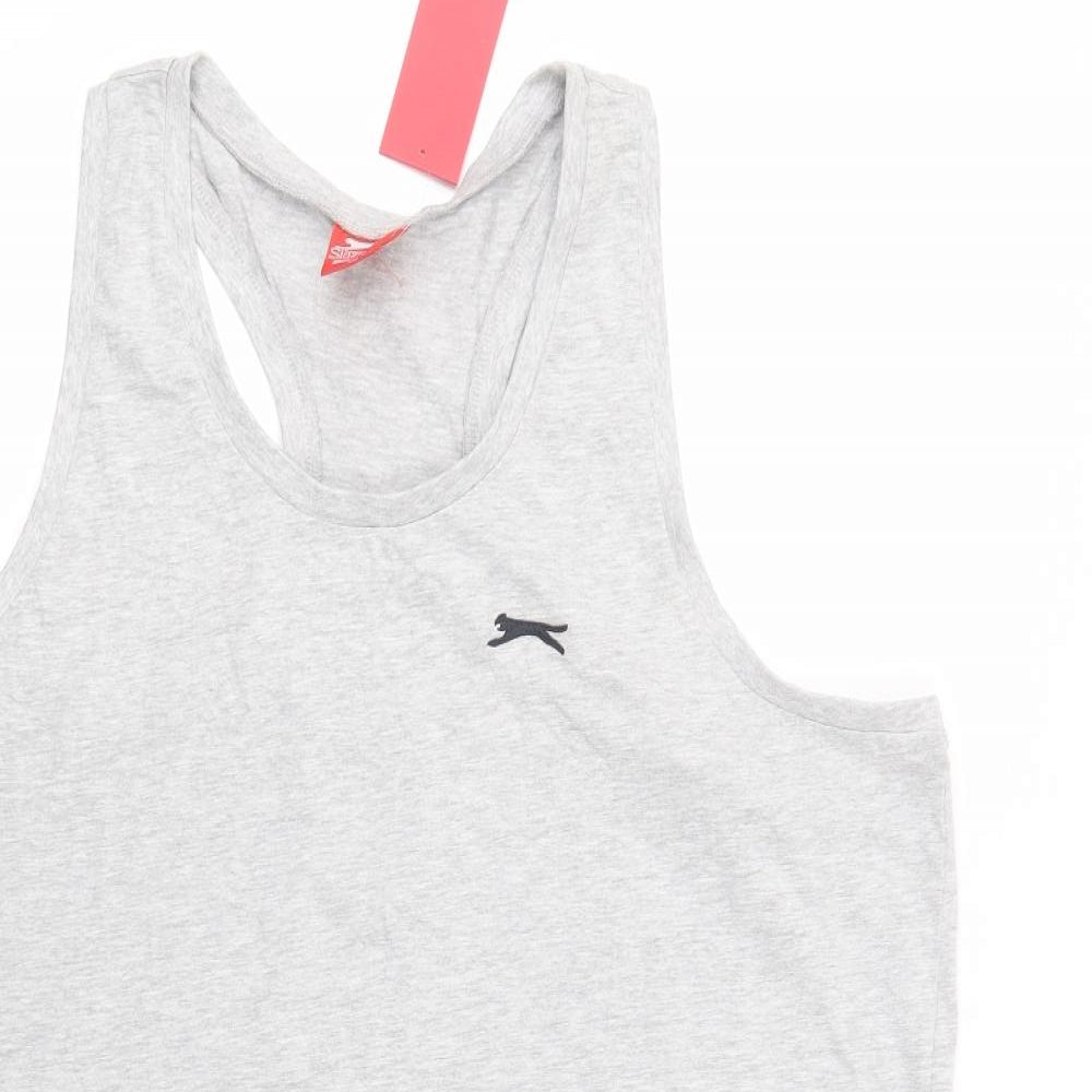 Slaz Mens Grey  Cotton Basic Tank Size 3XL Scoop Neck Pullover