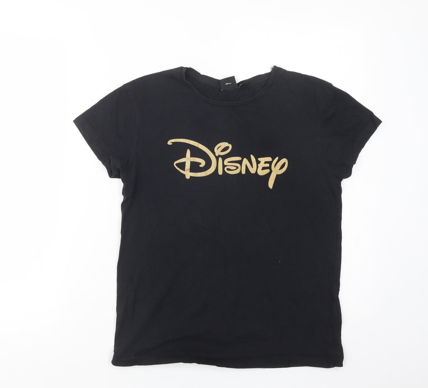 Primark Womens Black  Cotton Basic T-Shirt Size S Crew Neck - Disney