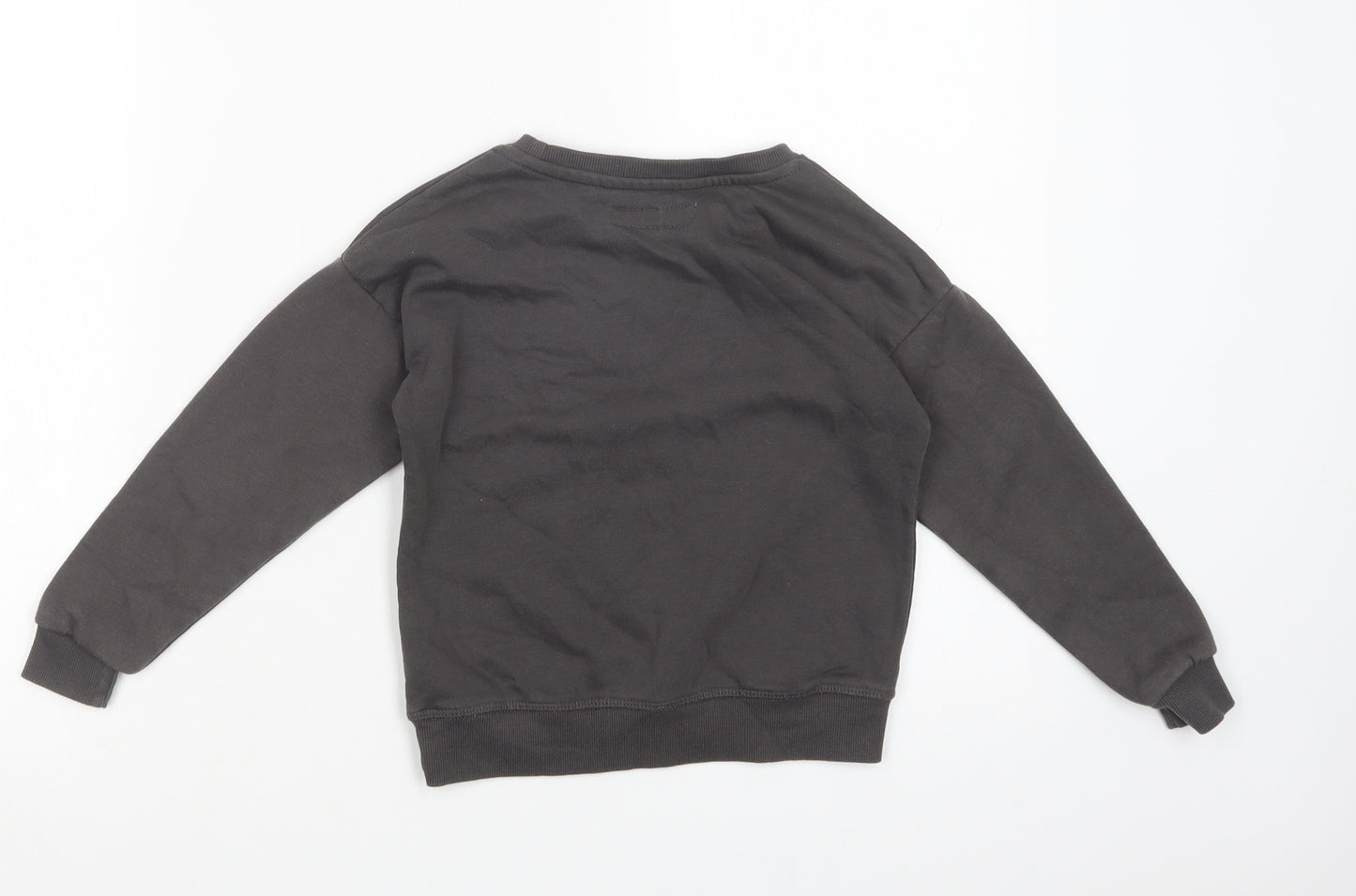 Primark Girls Grey  Cotton Pullover Sweatshirt Size 5-6 Years  Pullover - Unicorn