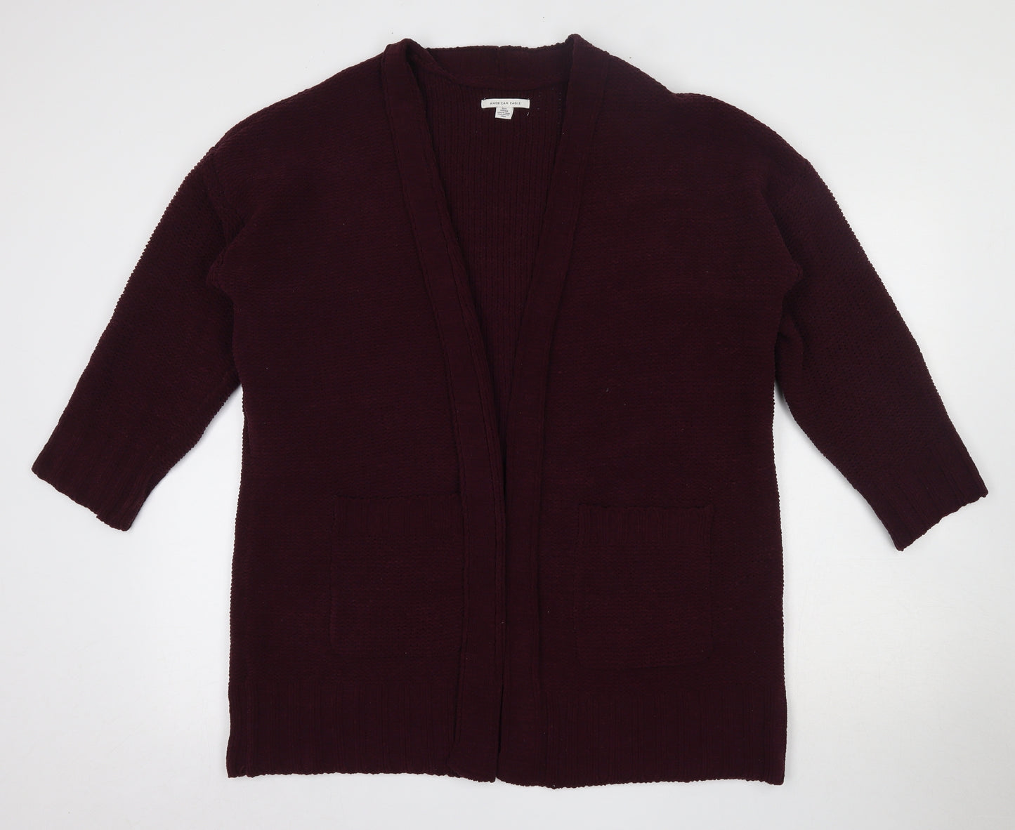 American Eagle Womens Purple V-Neck  Polyester Cardigan Jumper Size XS