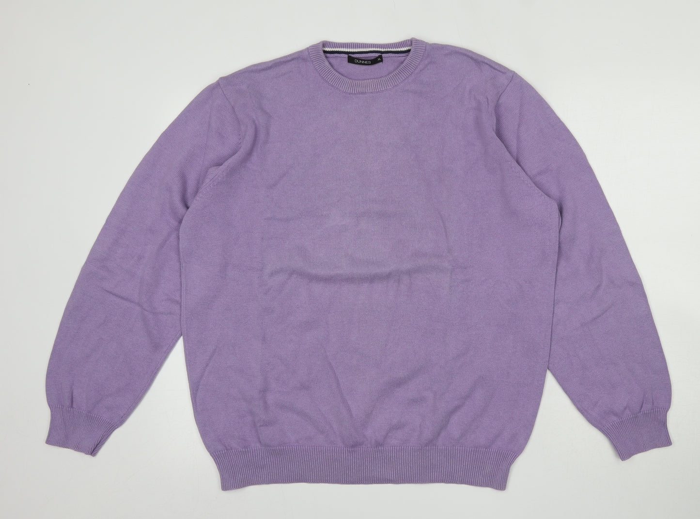 Dunnes Mens Purple Round Neck  Cotton Pullover Jumper Size XL