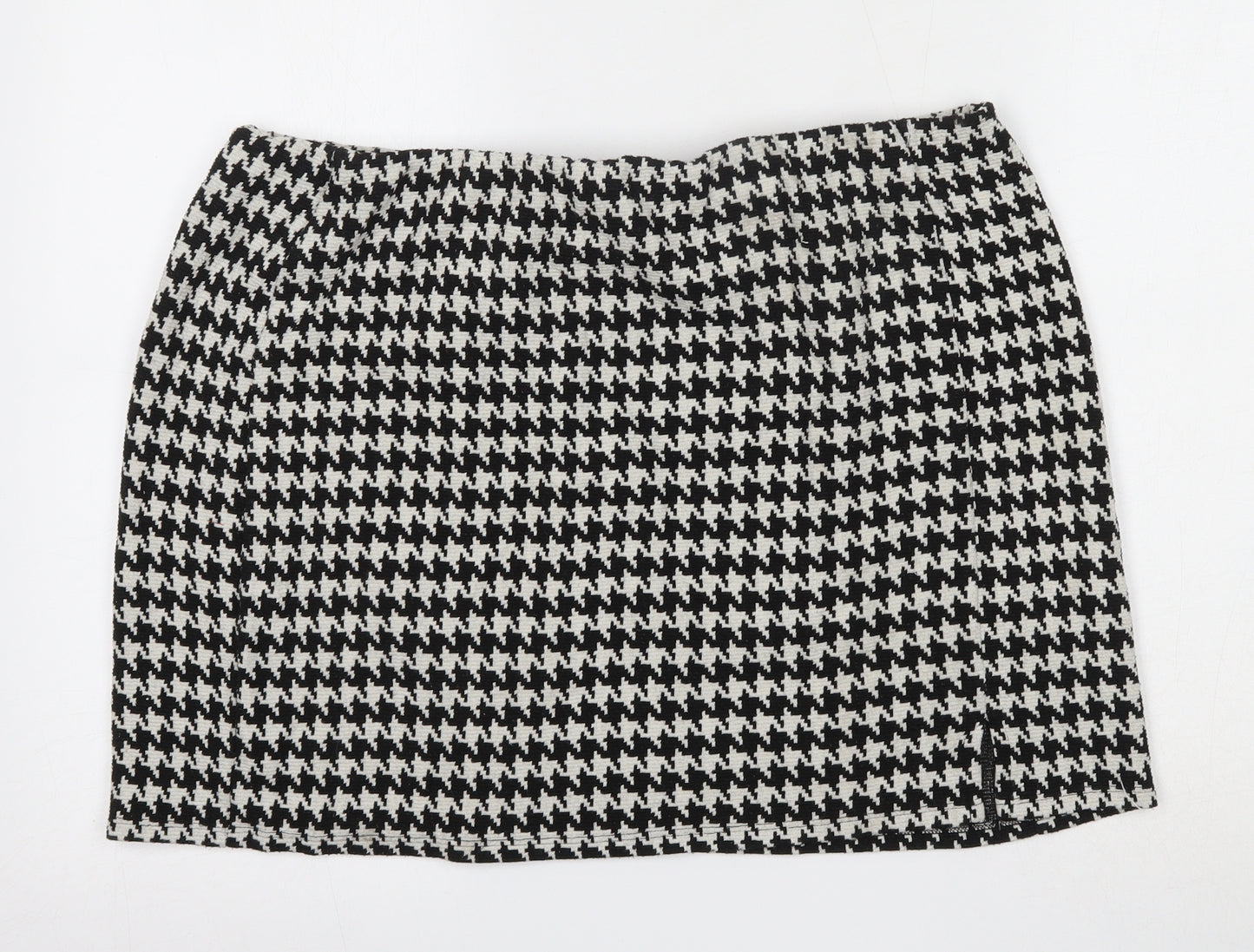 Primark Womens Ivory Houndstooth Polyester Skort Skirt Size 20 in