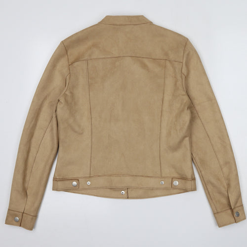 Sandwich Womens Beige   Jacket  Size 38  Snap - Faux suede