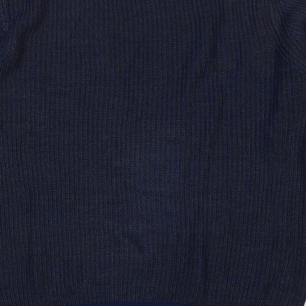 Marks and Spencer Mens Blue Round Neck  Acrylic Pullover Jumper Size S