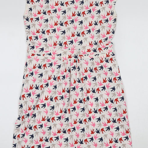 Boden Womens Ivory Animal Print Modal T-Shirt Dress  Size 12  Round Neck