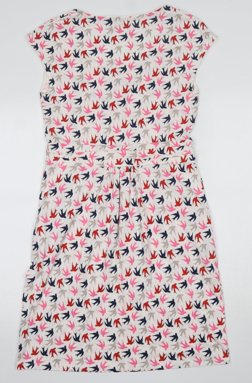Boden Womens Ivory Animal Print Modal T-Shirt Dress  Size 12  Round Neck
