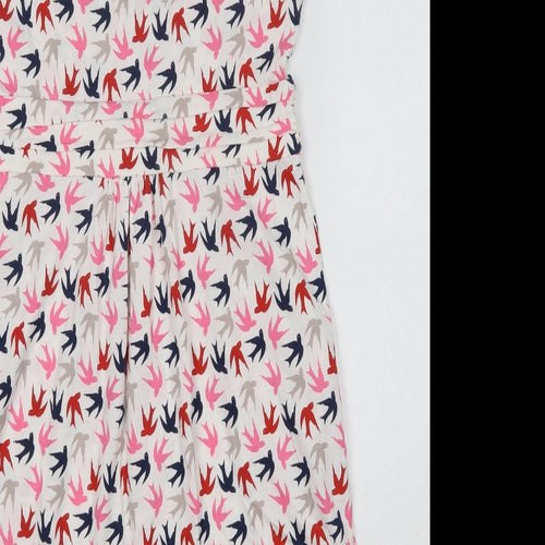 Boden Womens Ivory Animal Print Modal T-Shirt Dress  Size 12  Round Neck