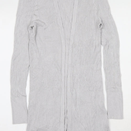 Oasis Womens Grey V-Neck  Viscose Cardigan Jumper Size M