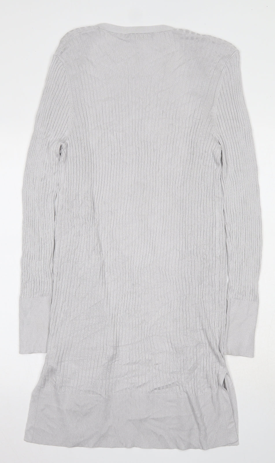 Oasis Womens Grey V-Neck  Viscose Cardigan Jumper Size M