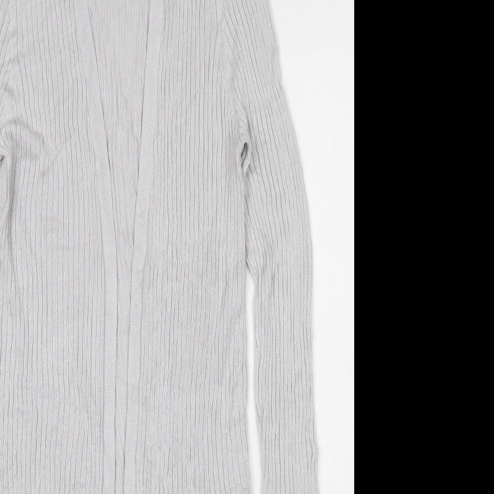 Oasis Womens Grey V-Neck  Viscose Cardigan Jumper Size M