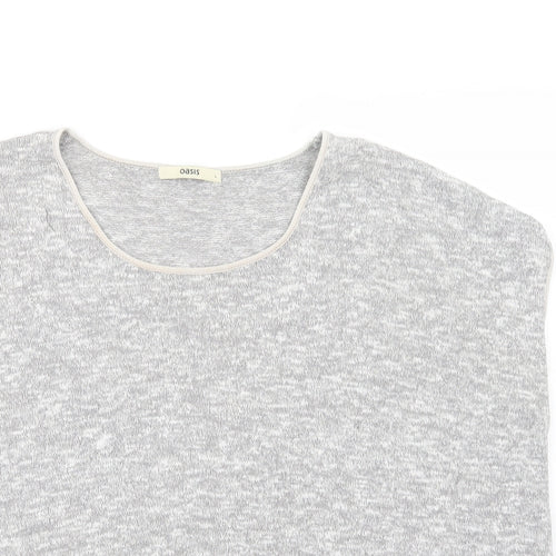 Oasdis Womens Grey Scoop Neck  Viscose Pullover Jumper Size L