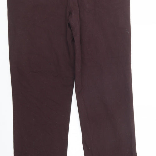 TU Mens Purple  Cotton Chino Trousers Size 34 L34 in Regular Button