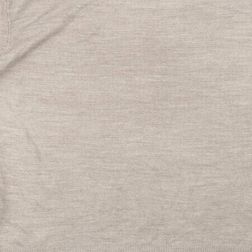 Primark Womens Beige Crew Neck  Acrylic Pullover Jumper Size 12