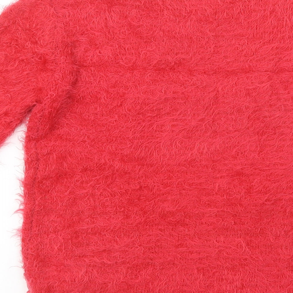 Primark Girls Red Crew Neck  Acrylic Pullover Jumper Size 9-10 Years  Pullover - Rudolph Christmas