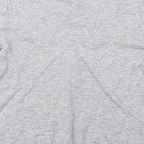 Marks and Spencer Womens Grey V-Neck  Viscose Pullover Jumper Size 8