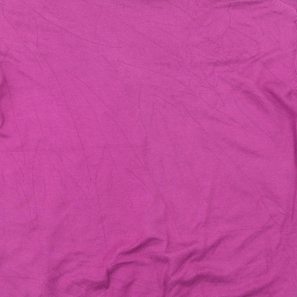 Marks and Spencer Womens Purple V-Neck  Viscose Pullover Jumper Size 16