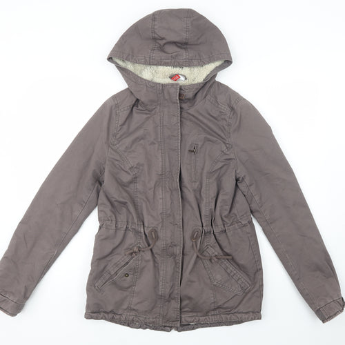 H&M Womens Brown   Parka Jacket Size 8  Zip