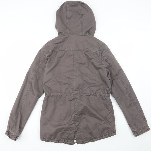 H&M Womens Brown   Parka Jacket Size 8  Zip
