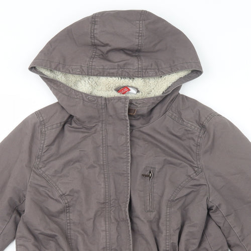 H&M Womens Brown   Parka Jacket Size 8  Zip