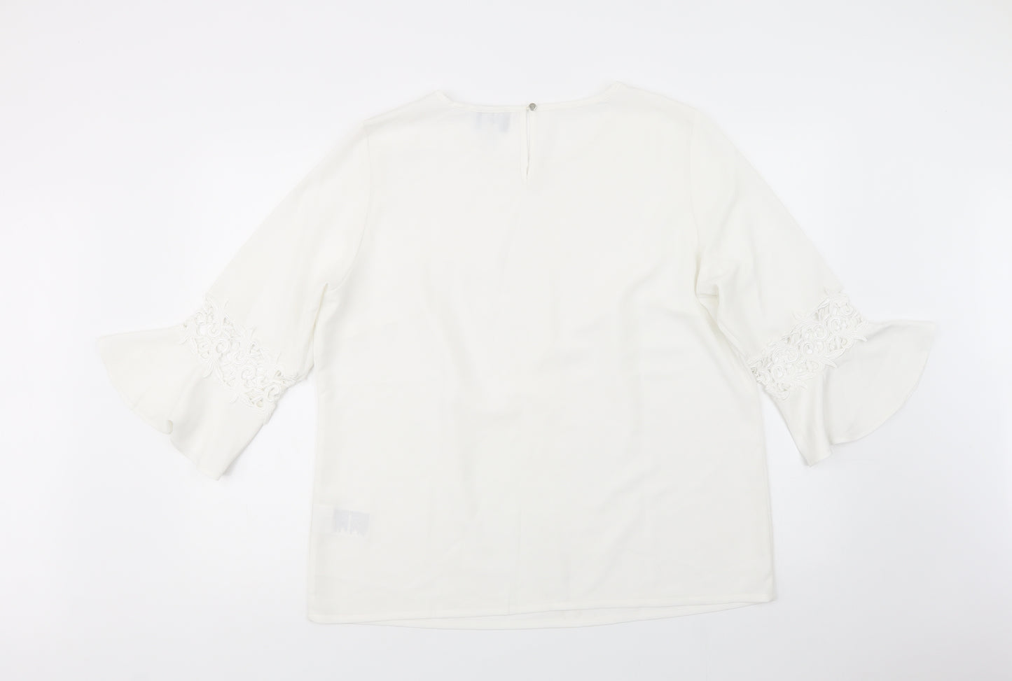 Fair Lady Womens White  Polyester Basic Blouse Size 18 Boat Neck