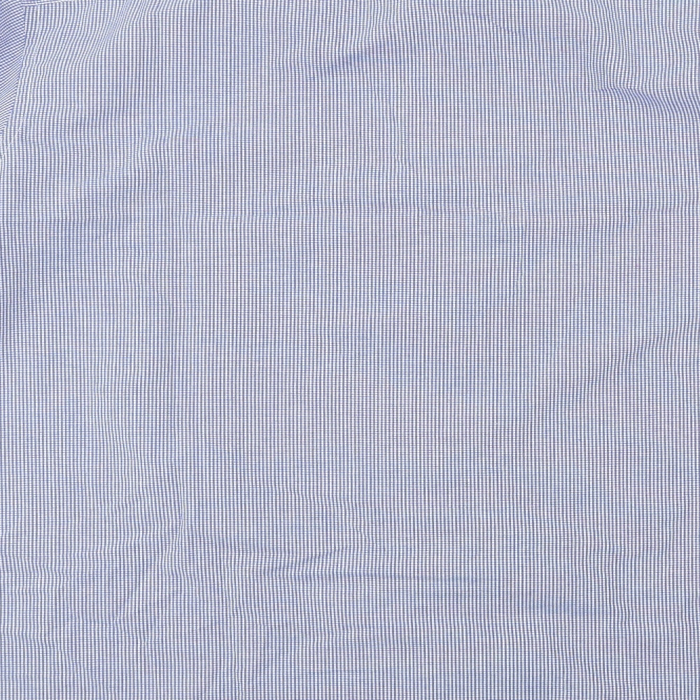 F&F Mens Blue Check Cotton  Dress Shirt Size XL Collared Button